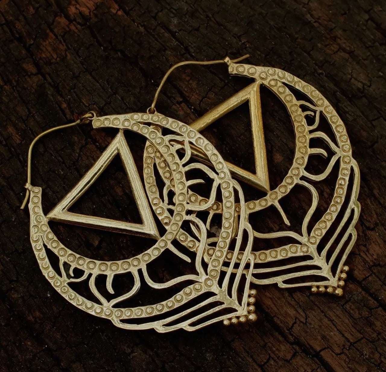 Shakti Goddess Brass Earrings